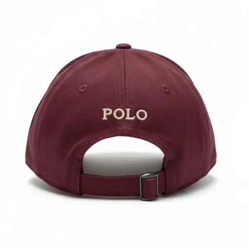 Polo Ralph Lauren Cotton Chino Ball Cap – Maroon Crown & Khaki Brim